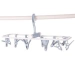 jieGorge 12 Clip Folding Drying Rack Underwear Socks Clip Multi-functional Clothes Rack, Kitchen，Dining & Bar for Easter Day (Blue)