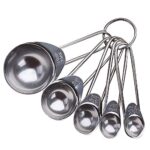 jieGorge Stainless Steel Measuring Baking Spoons Cooking Cups Teaspoons Utensil, Kitchen，Dining & Bar for Easter Day (Silver)