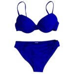 jieGorge Swimsuit Women Sexy, Women Swimsuit Push Up Swimwear Brazilian Bikini Set Halter Retro Beach Bathing, Swimwear Tummy Control (Blue S)