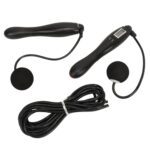 Jump Rope Lightweight Steel Wire PVC Wrap Fitness Jump Rope with Counter Cord for Kids Training (Black)