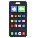 Kids Active Age 2 Years Teething Toys For Baby 3 6 12 18 Months Realistic Mobile Phone Baby Teether Toys Chew Food Grade Silicone Teething For Infants Gum 1pc (Black, 13x7x2cm)