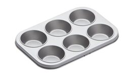 KitchenCraft Non-Stick 6-Cup Muffin Tray, 27 x 18.5 cm (10.5" x 7.5")