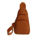 Leather Shoulder Bag for Women Bag New Simple Velvet Canvas Bag Casual Single Shoulder Crossbody Bag over The Shoulder Bag (Brown, One Size)