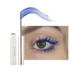 Long-Lasting 4D Fiber Mascara - Curling, Volumizing, Smudge-Proof, Sweatproof, and Waterproof Mascara for Natural Look - No Clumping - All-Day Wear, Sapphire Blue