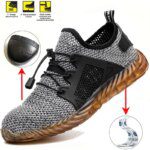 Men's Summer Steel Toe Work Boots Breathable Safety Sneakers with Non Slip Rubber Sole | Anti-Smash & Anti-Puncture Work Shoes