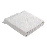 Modern Cotton Geometric Picnic Mat Blanket Throw With Fringe For Chair Couch Picnic Camping Beach Keep Cozy With Everyday Use Hiking Stuff (White, A)