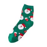 Personalised Stockings Christmas Mens Sport Socks Ladies Autumn And Winter Christmas Socks Santa Cotton Socks Knitted Christmas Stockings Ladies Trainer Socks (Green, One Size)