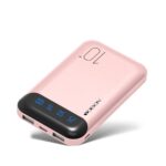 Portable Charger 10000mAh Slim USB C Input and Output Power Bank with LED Display Lightweight External Battery Pack Compatible for iPhone 14/13/12, iPad, Samsung etc. (pink(mini))