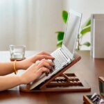 Portable Laptop Stand Wooden Notebook Support Base Holder Desktop Adjustable Riser Cooling Bracket for Laptop Tablet Accessories