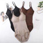 Slimming Shapewear Bodysuit Women's Thin Tightening Underwear with Chest Pad Hip Lifting Body Control Summer Lightweight