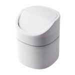 Small Bin 16x13cm Plastic Swing Top Round Waste Paper with Lid Basket Rubbish Bin Recycling Trash Can Bedroom Accessories for Desktop Bedroom Bathroom Living Room Offices or Home Garbage Dustbin
