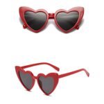 Vintage Heart Sunglasses for Women Black Sunglasse Women Retro Fashion Heart-shaped Shades Sunglasses Integrated Glasses over Sized (D, One Size)