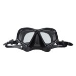 WINH Swim Goggles, Anti Fog Diving Glasses Silicone Straps Tempered Glass Lens for Replacement (Black)