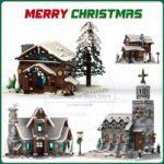 Winter Village Seasonal House MOC Building Blocks Technology Bricks DIY Assembly Christmas Gifts Collection Toys Children Model