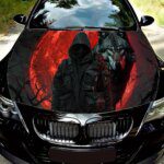 Wolf Eyed Walker Under The Blood Moon Car Hood Wrap Color Vinyl Sticker Truck Graphic Bonnet Auto Accessories Decor Decal Gift