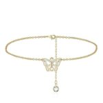 Women Pearl Necklace Set Womens Costume Necklaces Jewelry Adjustable Anklets Anklet for Women Fashion Women's Anklet Ladies Gold Bracelets Valentines Dangle Necklace (Gold, One Size)