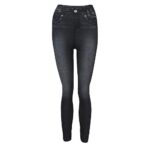 Women's Jeans, Women Denim Pants Pocket Slim Leggings Fitness Plus Size Leggins Length Jeans, Clothing Shoes & Accessories (Black XXL)