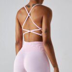 Women Sports Underwear Seamless Women Cross Strap Push Up Yoga Bra Gym Crop Top Brassiere Fitness Top Sport Bra Breathable Bras