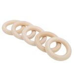 Wooden Teething Ring for Baby, Safe and Non-Toxic Wooden Rings for Teething Kids (45mm)