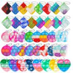 10/30/50Pcs Pop Keychains Fidget Toys Bulk Push Stress Relief Sensory Toys for Kids Classroom Prizes Birthday Party Favors