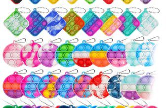 10/30/50Pcs Pop Keychains Fidget Toys Bulk Push Stress Relief Sensory Toys for Kids Classroom Prizes Birthday Party Favors