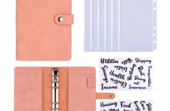 2024 Budget Binder A6 PU Leather Notebook Cash Envelopes System Set Clip-On Binder Pockets For Money Saving Bill Organizer Gifts