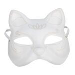 ABOOFAN Mask Soft Cat Treats Cats Black Cat Costume Mascaras LED Unpainted For Cat Animal Treats Cat Costume Women Halloween Cat Masquerade Costume Cosplay Accessory Supply Pulp White