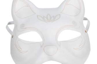 ABOOFAN Mask Soft Cat Treats Cats Black Cat Costume Mascaras LED Unpainted For Cat Animal Treats Cat Costume Women Halloween Cat Masquerade Costume Cosplay Accessory Supply Pulp White