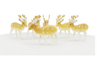 Anniversary House 6pcs Reindeer Plastic Cake ToppersChristmas Cake Decorations, Christmas Cake Toppers, Yule Log Decorations, Traditional Non-Edible Decorations, BX164 UK
