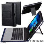 Business Cover for HP Elite X2 G8 13 Inch Tablet Premium Pu Leather Case Backshell with Stand Holder Shockproof Protective Shell