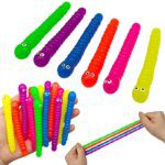Colorful Soft Caterpillars Fidget Toy Stretch String TPR Rope Kids Birthday Party Favors Pinata Filler Halloween Gifts