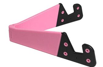 Creative Smart Phone and Tablet Desktop Stand V Shape Foldable Vertical and Horizontal Phone StandMount Pink Sturdy and Practical Stylish
