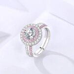 Dawn's Jewel S925 Sterling Silver Gang Drill Pink Zircon Ring Female Affordable Luxury Fashion Niche Design anillos