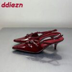Fashion Buckle Elegant Women Medium Heels Sandals Shoes Spring Summer Pointed Toe Ladies Heeled Sandals Shoes Female Pumps