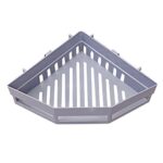 jieGorge Traceless Plastic Bathroom Kitchen Storage Rack Organizer Shower Shelf, Bathroom Products for Easter Day (gray)