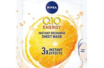 NIVEA Q10 + C Power Anti-Wrinkle + Energy Sheet Mask (1 Piece), Anti Ageing Moisturiser Mask with Vitamin C, Face Mask with Coenzyme Q10, Anti Wrinkle Cream Mask