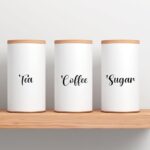 Personalised Kitchen Label Stickers - Tea, Coffee, Sugar Jar Decals - Custom Pantry Labels - Vinyl Stickers for Kitchen Organisation