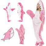 Shark Blanket Hoodie Onesie Adult, Comfy Blanket Shark Hoodie Super Soft Shark Onesie Hoodie, Wearable Shark Sleeping Bag
