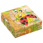 Wooden Puzzle Toy for Kids Early Learning Educational Game with 9 Large Chunky Pieces (Yellow, One Size)