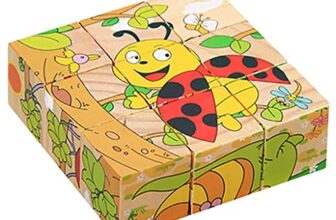 Wooden Puzzle Toy for Kids Early Learning Educational Game with 9 Large Chunky Pieces (Yellow, One Size)