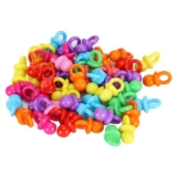 Best Deal on 100Pcs Acrylic Pacifier Birthday Party Decoration Baby Baptism Soothing Mini Color Toys for Baptism Baby Shower Birthday Mother to Be Party Favour (Solid Color Mix) – Only 1.99!