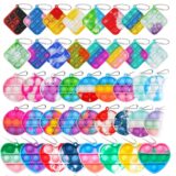 Best Discount on 10/30/50Pcs Pop Keychains Fidget Toys Bulk Push Stress Relief Sensory Toys for Kids Classroom Prizes Birthday Party Favors – Only 1.24!