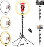 11.5 inch Ring Light with Tripod Stand & Phone Holder Tall 177cm/69.5″,Large Professional Selfie Ring Lights for Phone,LED Standing Ringlight for Makeup,Video,Streaming,Youtube – Ring light
