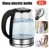 Best Deal on 2L Larger Capacity Electric Kettle 220V Glass Tea Kettle Home Kitchen Water Heater 1500-1800W EU/UK Plug Water Boiler – Only 10.39!