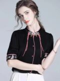 100% silk blouse women 2025 summer floral Chinese style pan collar top new fashion trend elegant Women’s clothing traf Shirts – floral blouse