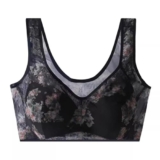 Best Sale on akwuiopt Women’s Large Size Outer Wear Sexy Lace Mesh Printed Underwear Vest Full Cup Straps Bra for Women Sports Bra with Clasp (Black, M) – Only 0.02!