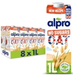 Alpro Oat No Sugars Plant-Based Long Life Drink, Vegan & Dairy Free, 1L (Pack of 8) – Plant-based milk