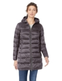 Amazon Essentials Women’s Lightweight Water-Resistant Packable Hooded Puffer Coat (Available in Plus Size), Charcoal Heather, M – Plus size puffer jacket