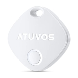ATUVOS Smart Bluetooth Item Finder, Compatible with Apple Find My (iOS Only), Key Finder Locator, Luggage Tracker for Suitcases, Wallets, Bag, Replaceable Battery, IP67 Waterproof, 1 Pack, White – Smart key finder