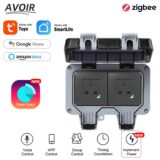 Best Discount on Avoir Zigbee Tuya Power Socket IP66 Outdoor Waterproof Socket Cover Wifi Smart Dual USB UK Electrical Outlets With Timer Switch – Only 21.89!